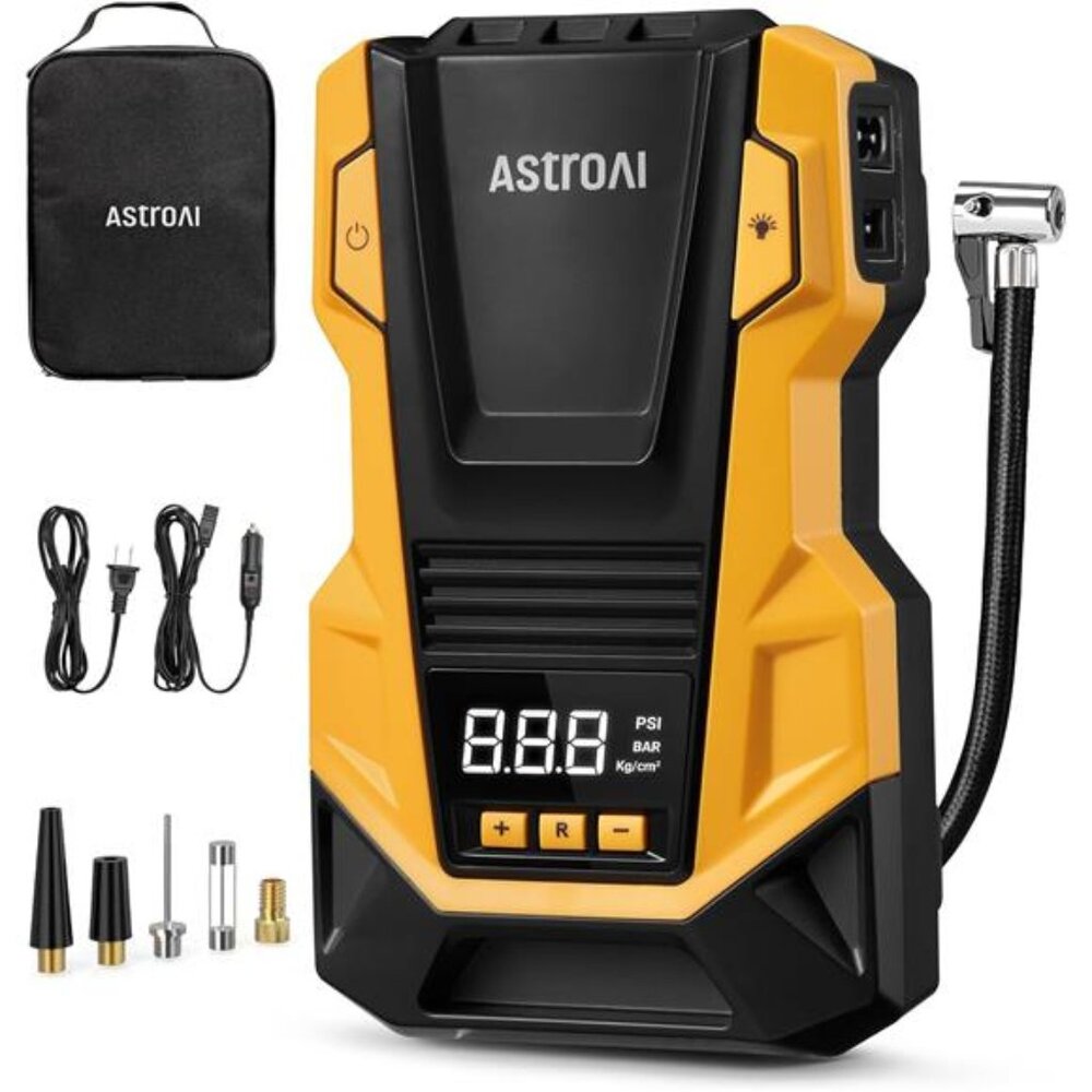 AC/DC Tire Inflator Portable Air Compressor for Car, Air Pump for Car Tires